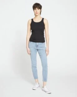 Roitfeld Ribbed Tank - Black