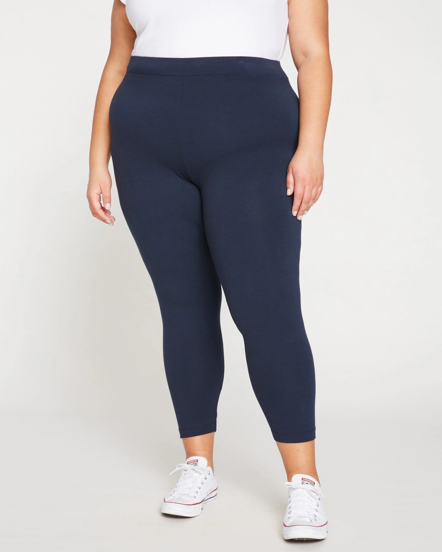 Roya Cropped Leggings 23 Inch - Navy - Image 3