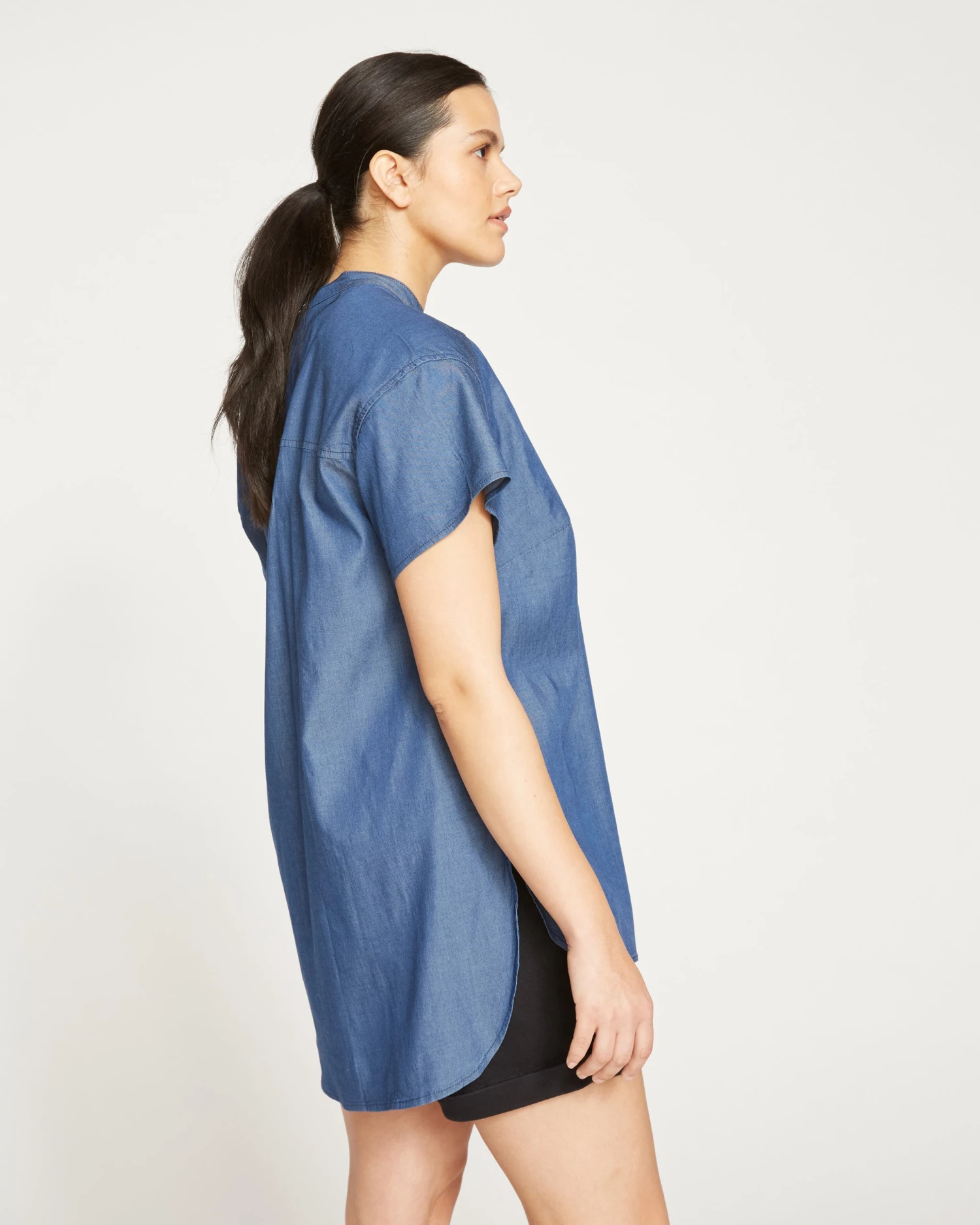 Perfect Chambray Short Sleeve Shirt - Midnight Blue - Image 4
