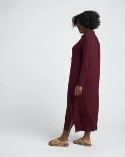 Sally Liquid Jersey Shirt Dress - Black Cherry -ChicLuxe Store SallyLiquidJerseyShirtDress BlackCherry USDR0779 190 1742 2048x