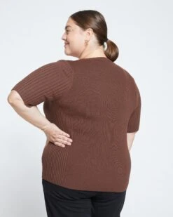 Cool Knit Sweater Top - Morel -ChicLuxe Store Scoop Neck Sweater Plum Truffle USSW1472 623 004 073 2048x