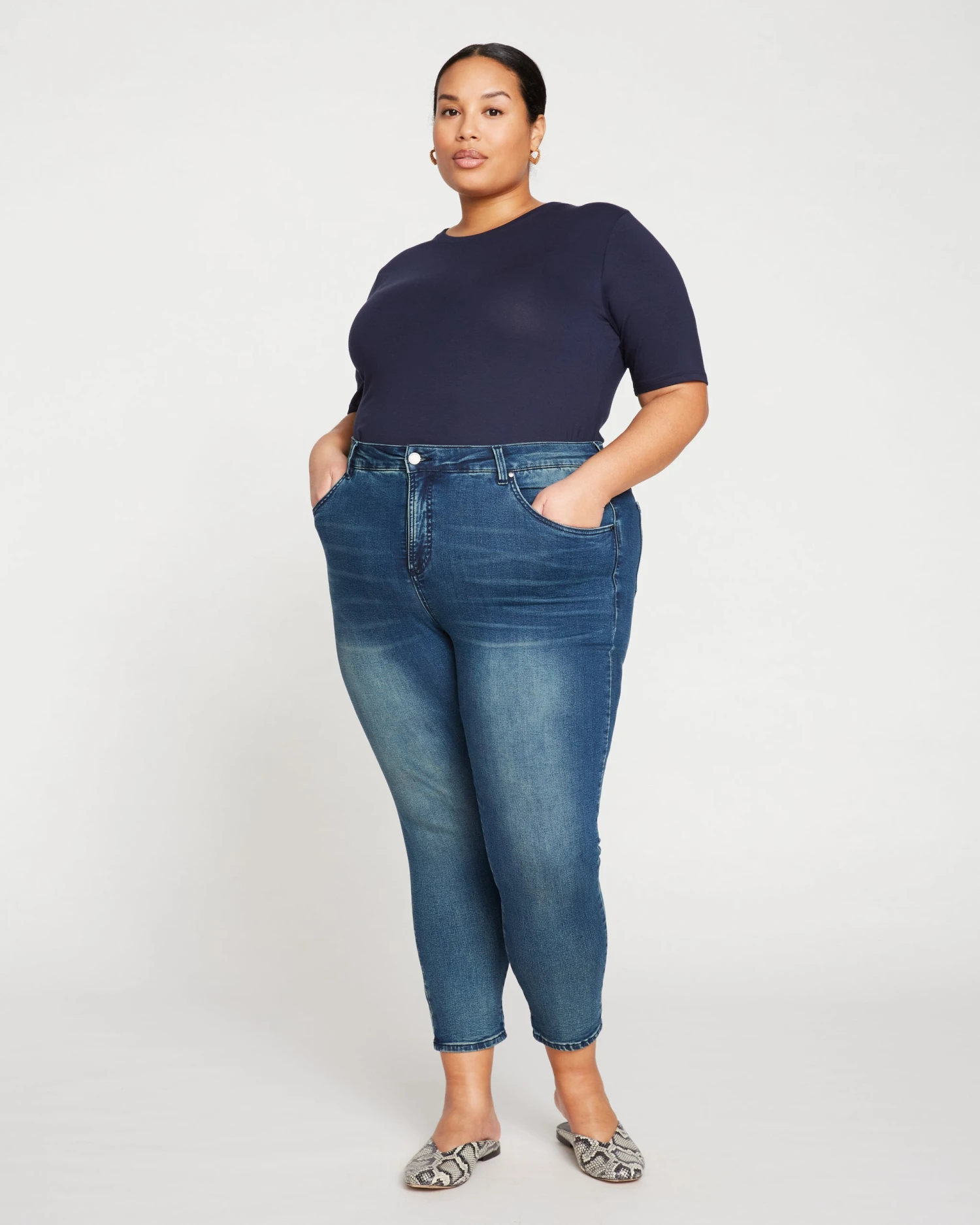 Seine High Rise Skinny Jeans 27 Inch - Distressed Blue