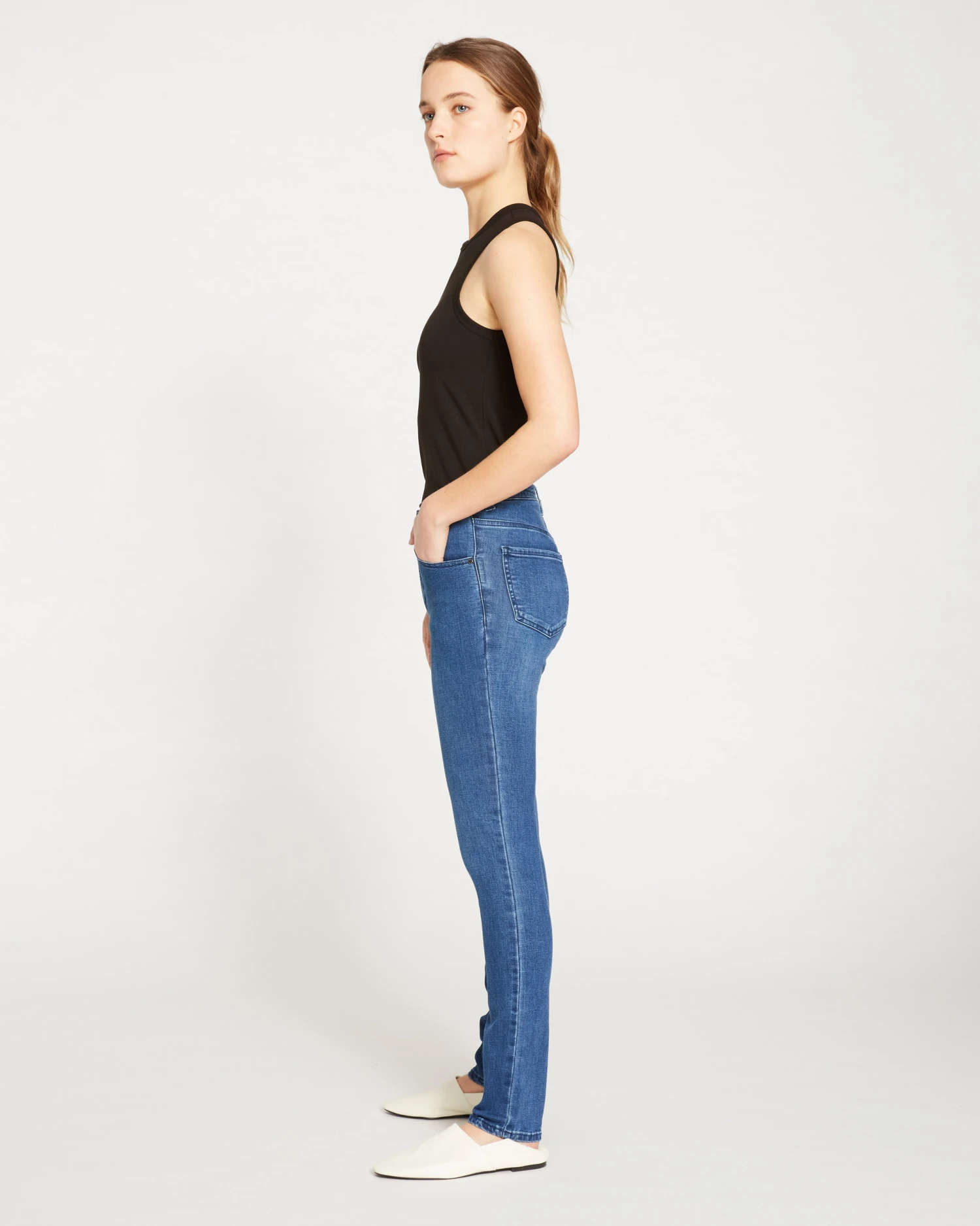 Seine High Rise Skinny Jeans 32 Inch - True Blue - Image 5