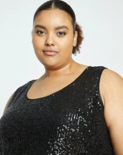 Zelda Sequin Tank - Black 14 Zelda Sequin Tank - Black -ChicLuxe Store Sequin Tank Black L USTO1373B 001 002 011 2048x