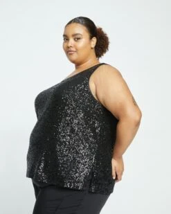 Zelda Sequin Tank - Black 15 Zelda Sequin Tank - Black -ChicLuxe Store Sequin Tank Black L USTO1373B 001 003 020 2048x