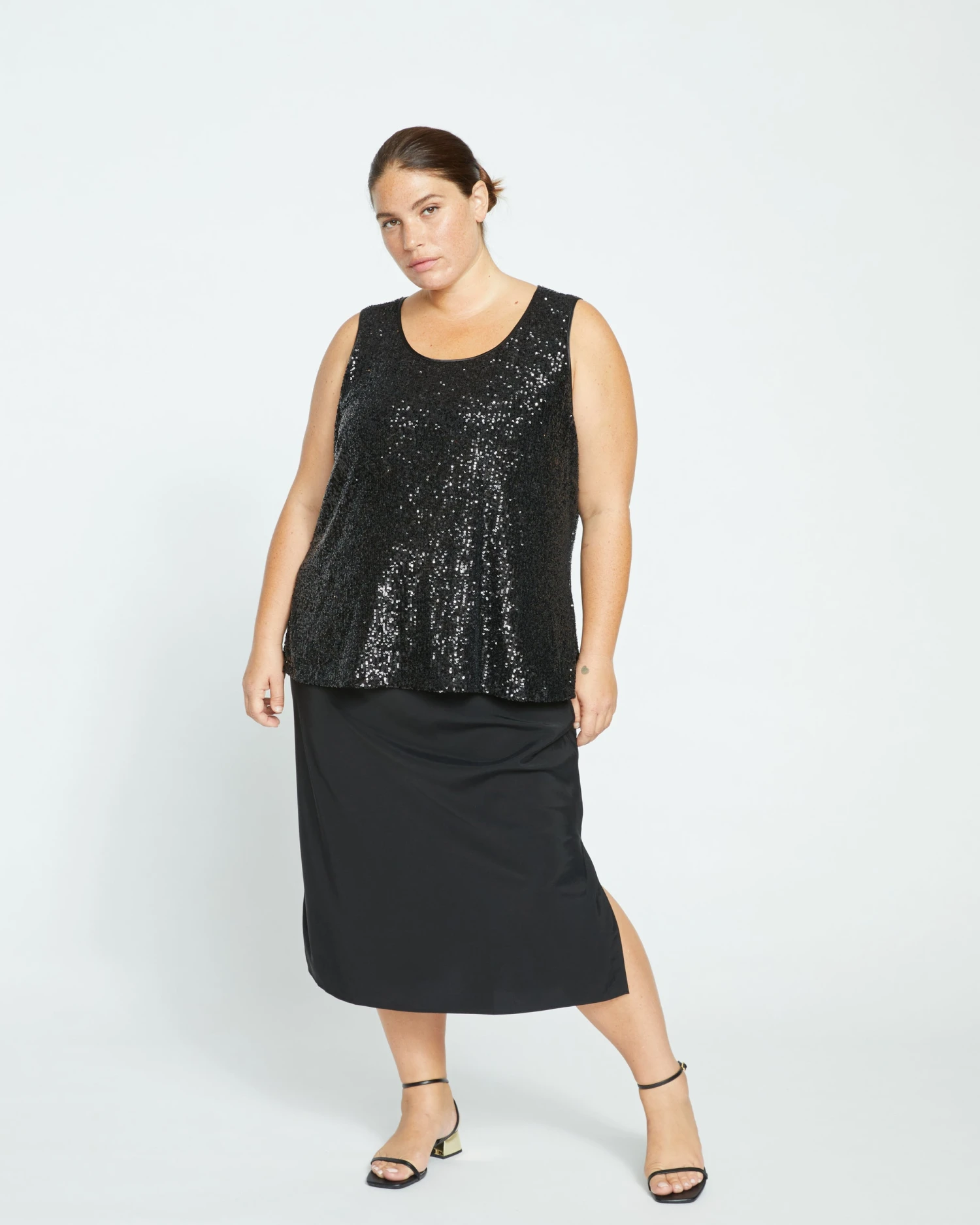 Zelda Sequin Tank - Black 1 Zelda Sequin Tank - Black