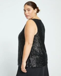 Zelda Sequin Tank - Black 11 Zelda Sequin Tank - Black -ChicLuxe Store Sequin Tank Black USTO1373B 001 003 020 2048x