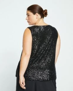 Zelda Sequin Tank - Black 12 Zelda Sequin Tank - Black -ChicLuxe Store Sequin Tank Black USTO1373B 001 004 024 2048x