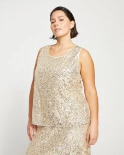Zelda Sequin Tank - Twinkle -ChicLuxe Store Sequin Tank Champagne USTO1373B 638 003 029 2048x