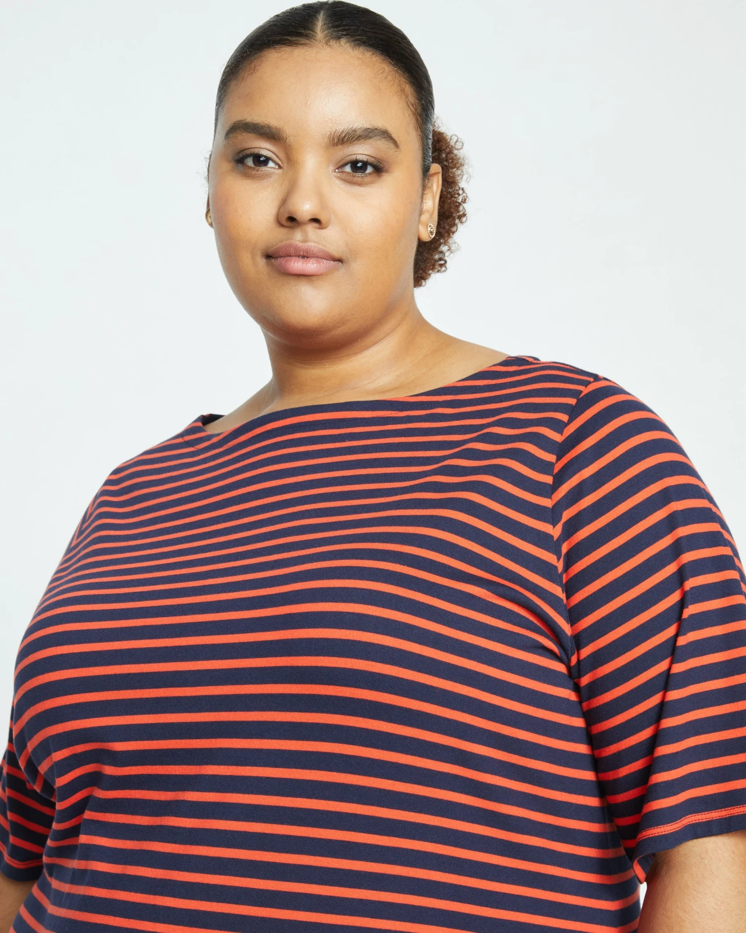 Belle Breton-Stripe Compact Jersey Dress - Navy/Red Stripe - Image 2