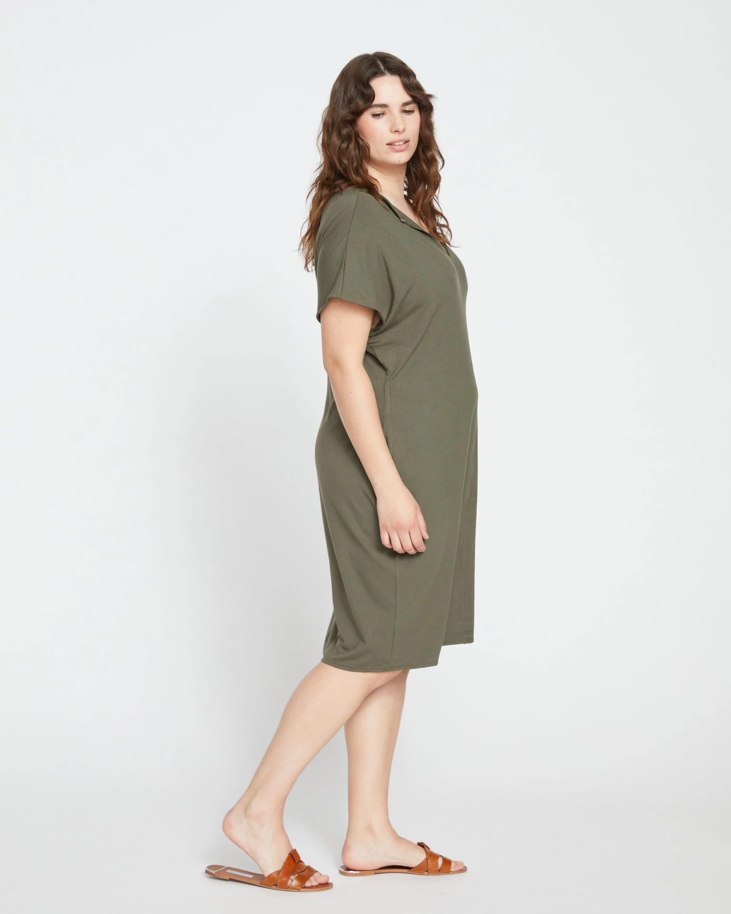 Mini Spritz Divine Jersey Shift Dress - Tarragon - Image 3