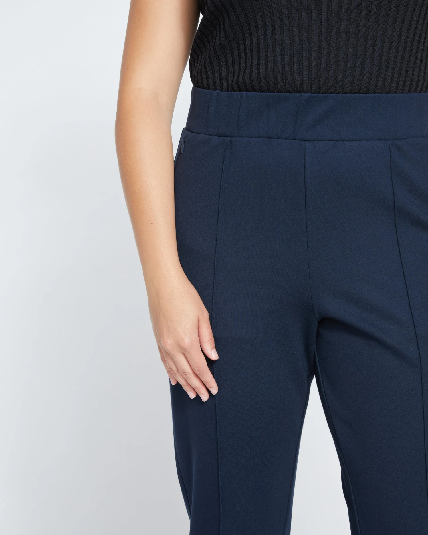 Skinny Pintuck Ponte Pants 32 Inch - Navy - Image 2