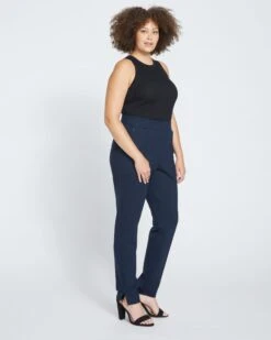 Skinny Pintuck Ponte Pants 32 Inch - Navy -ChicLuxe Store Skinny Pintuck Ponte Pants 32 Inch Navy USPA0920L 029 003 034 2048x