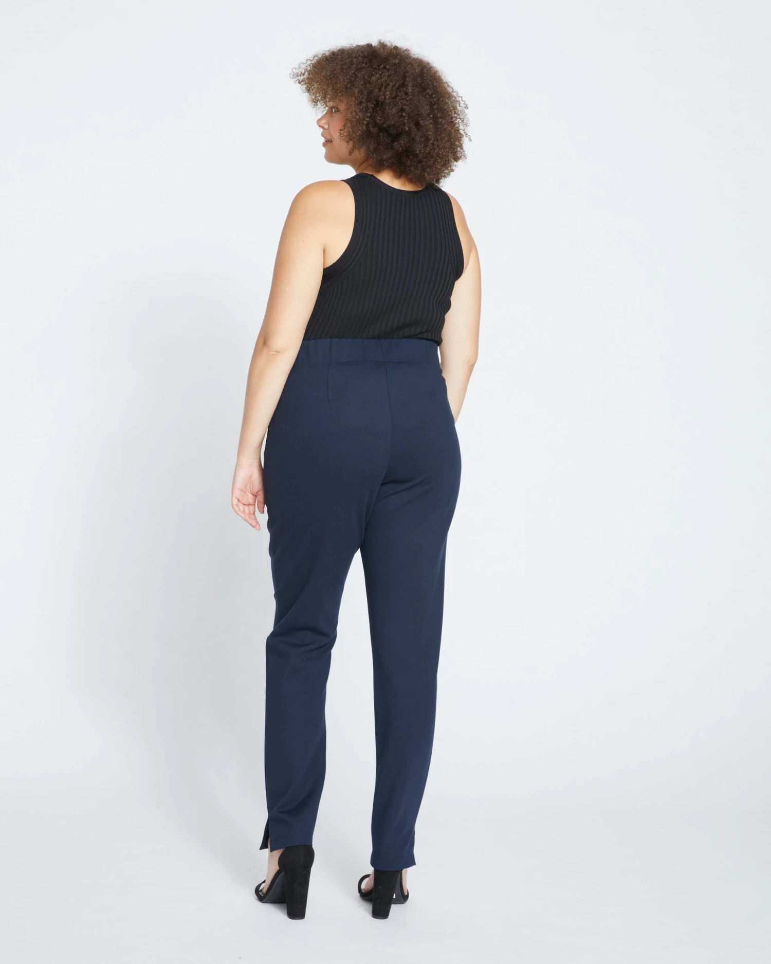 Skinny Pintuck Ponte Pants 32 Inch - Navy - Image 4