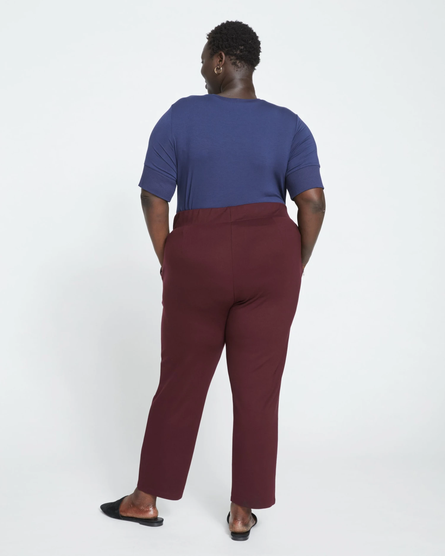 Smart Signature Ponte Pants - Black Cherry - Image 4
