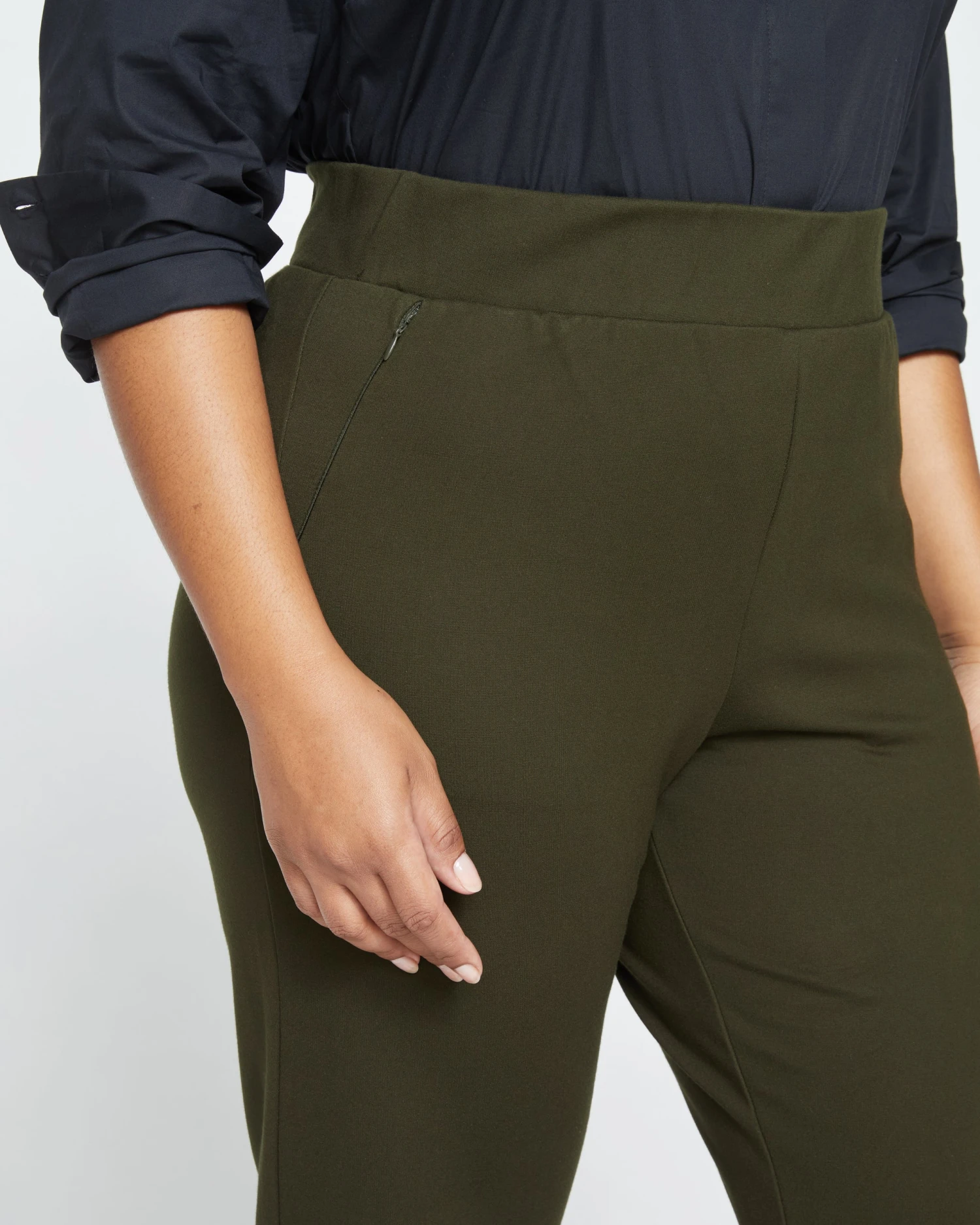 Smart Signature Ponte Pants - Evening Forest - Image 2