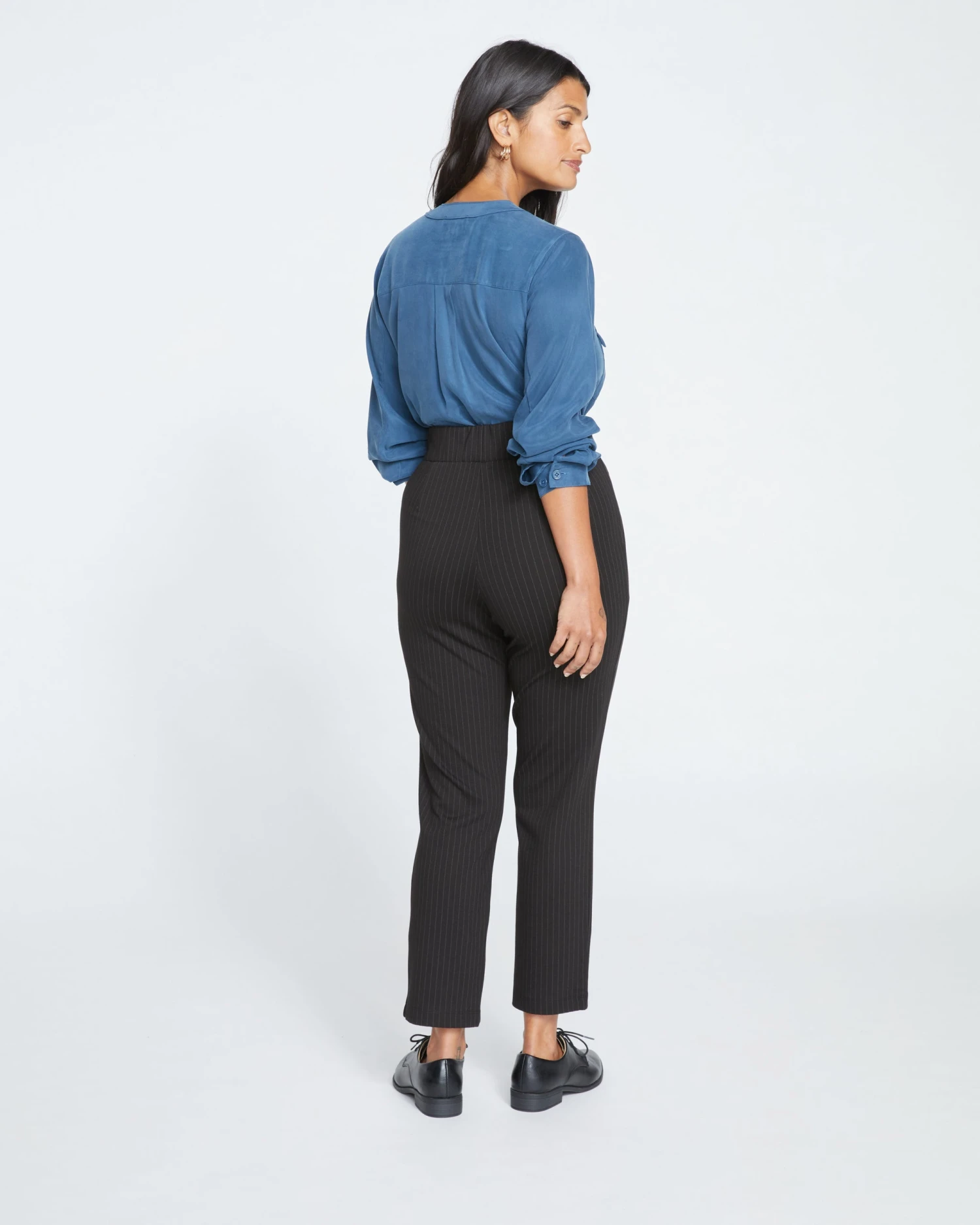 Smart Signature Ponte Pants - Slate Pinstripe - Image 4