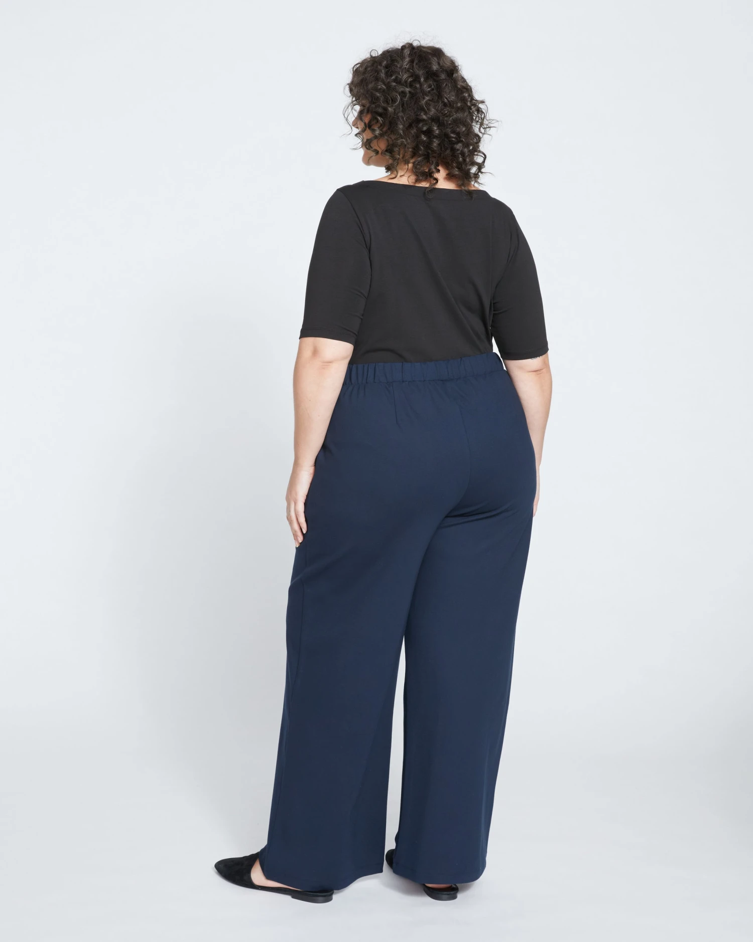 Stephanie Wide Leg Ponte Pants - Navy 4 Stephanie Wide Leg Ponte Pants - Navy - Image 4