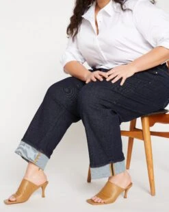 Stevie High Rise Cuffed Straight Leg Jeans - Vintage Indigo Selvedge -ChicLuxe Store Stevie High Rise Cuffed Straight Leg Jeans Vintage Indigo Selvedge USPA0825CB 359 001 030 2048x