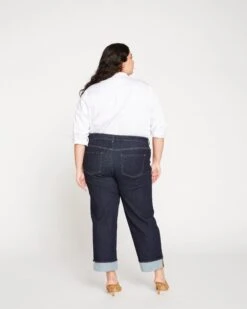 Stevie High Rise Cuffed Straight Leg Jeans - Vintage Indigo Selvedge -ChicLuxe Store Stevie High Rise Cuffed Straight Leg Jeans Vintage Indigo Selvedge USPA0825CB 359 004 020 2048x