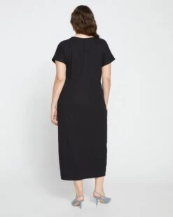 Spritz Divine Jersey Shift Dress - Black -ChicLuxe Store Summer Shift Dress Black USDR1374 001 004 053 2048x