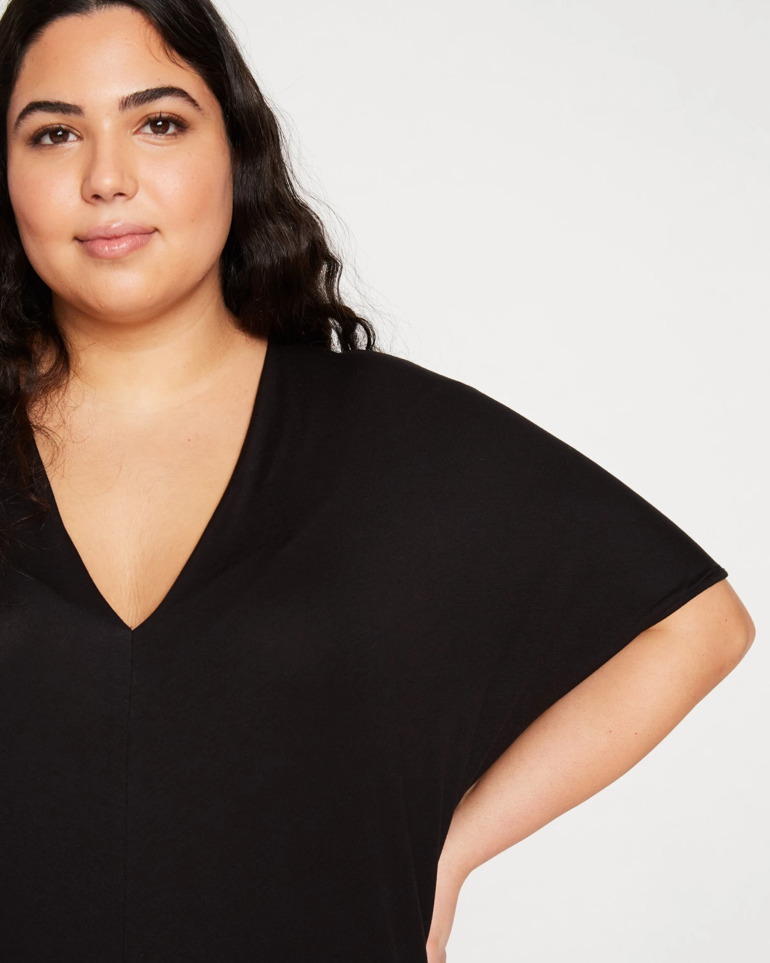 Teresa Liquid Jersey V-Neck Dress - Black - Image 3