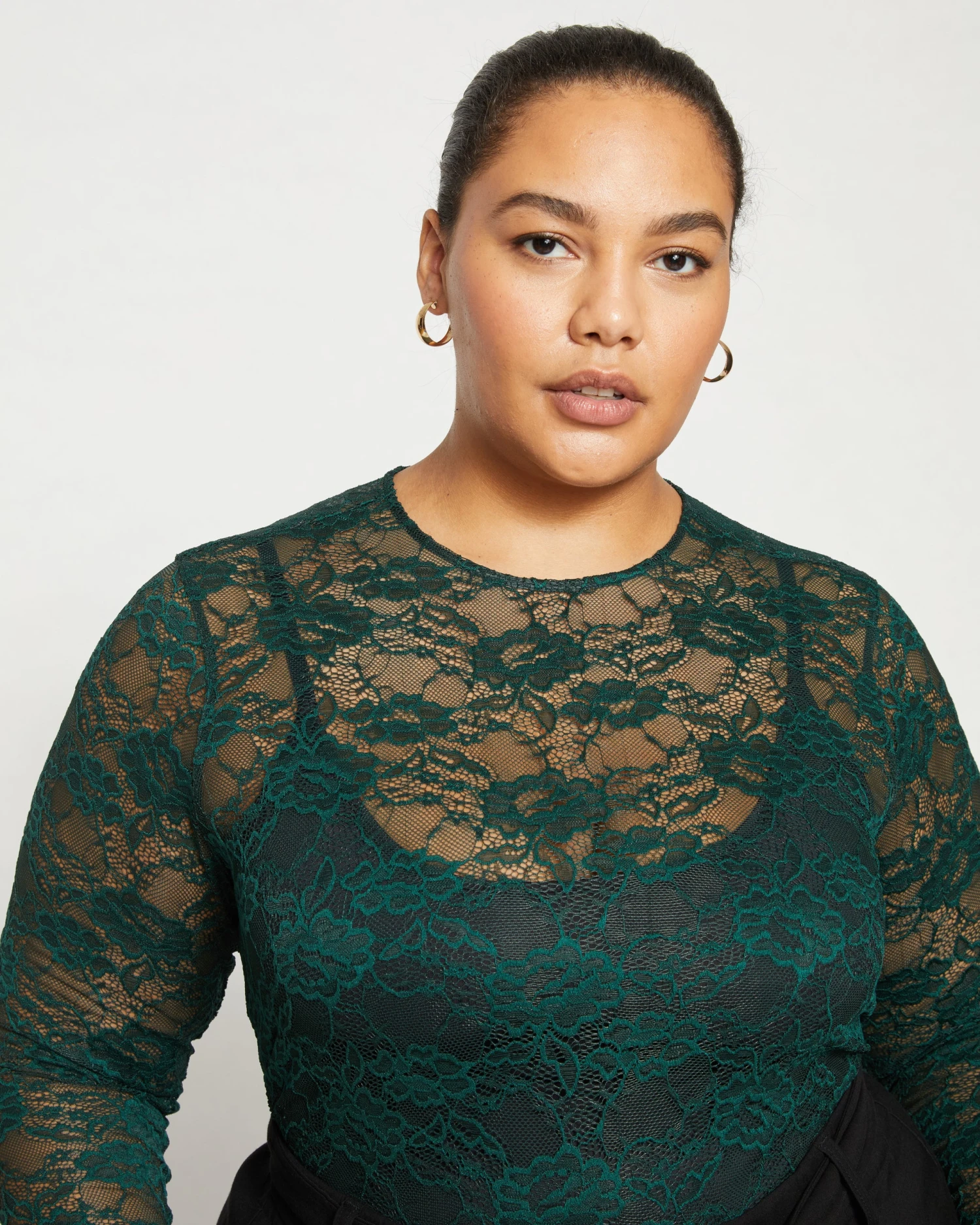 Thames Lace Top - Forest Green - Image 2