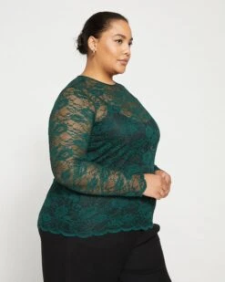 Thames Lace Top - Forest Green -ChicLuxe Store Thames Lace Top Scarab as header USTO1542B 143 003 003 2048x