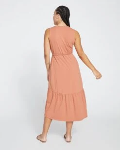 Tiered Twirl Wrap Dress - Clay -ChicLuxe Store Tiered Twirl Wrap Dress Clay USDR1163 531 004 026 2048x