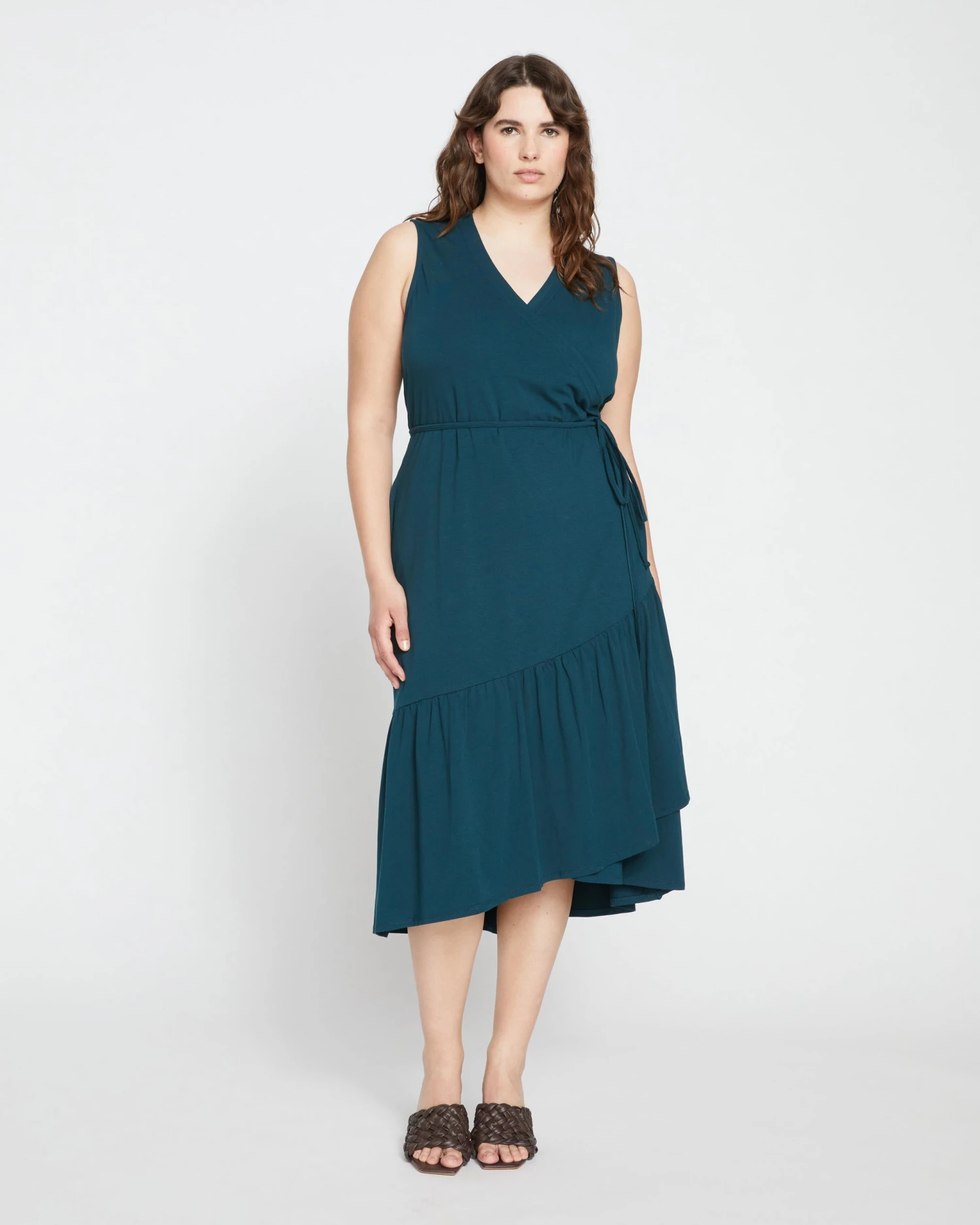 Tiered Twirl Wrap Dress - Deep Sea