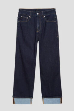Stevie High Rise Cuffed Straight Leg Jeans - Vintage Indigo Selvedge -ChicLuxe Store USPA0825CB 359 0067 2048x