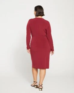 Velvety-Cool Jersey Twist Dress - Rioja -ChicLuxe Store Updated Plunge Dress Zinfandel USDR1517 577 004 022 2048x