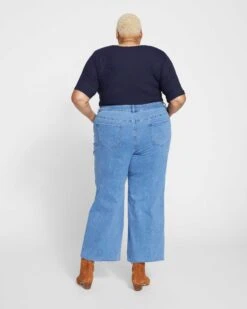 Jackie High Rise Cropped Jeans - California Blue Wash -ChicLuxe Store WIDE LEG JEAN CALIFORNIA BLUE USPA1260 491 004 091 2048x