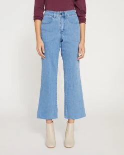Jackie High Rise Cropped Jeans - California Blue Wash -ChicLuxe Store WIDE LEG JEAN CALIFORNIA BLUE WASH USPA1260 491 001 013 2048x