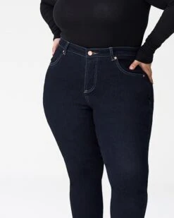 Seine High Rise Skinny Jeans Petite - Dark Indigo -ChicLuxe Store seine jeans petite dark indigo 4 2048x